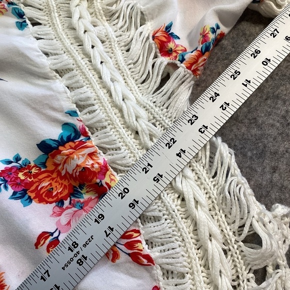 Love J Braided Woven Floral White‎ Boho Top, Medium - Picture 11 of 12